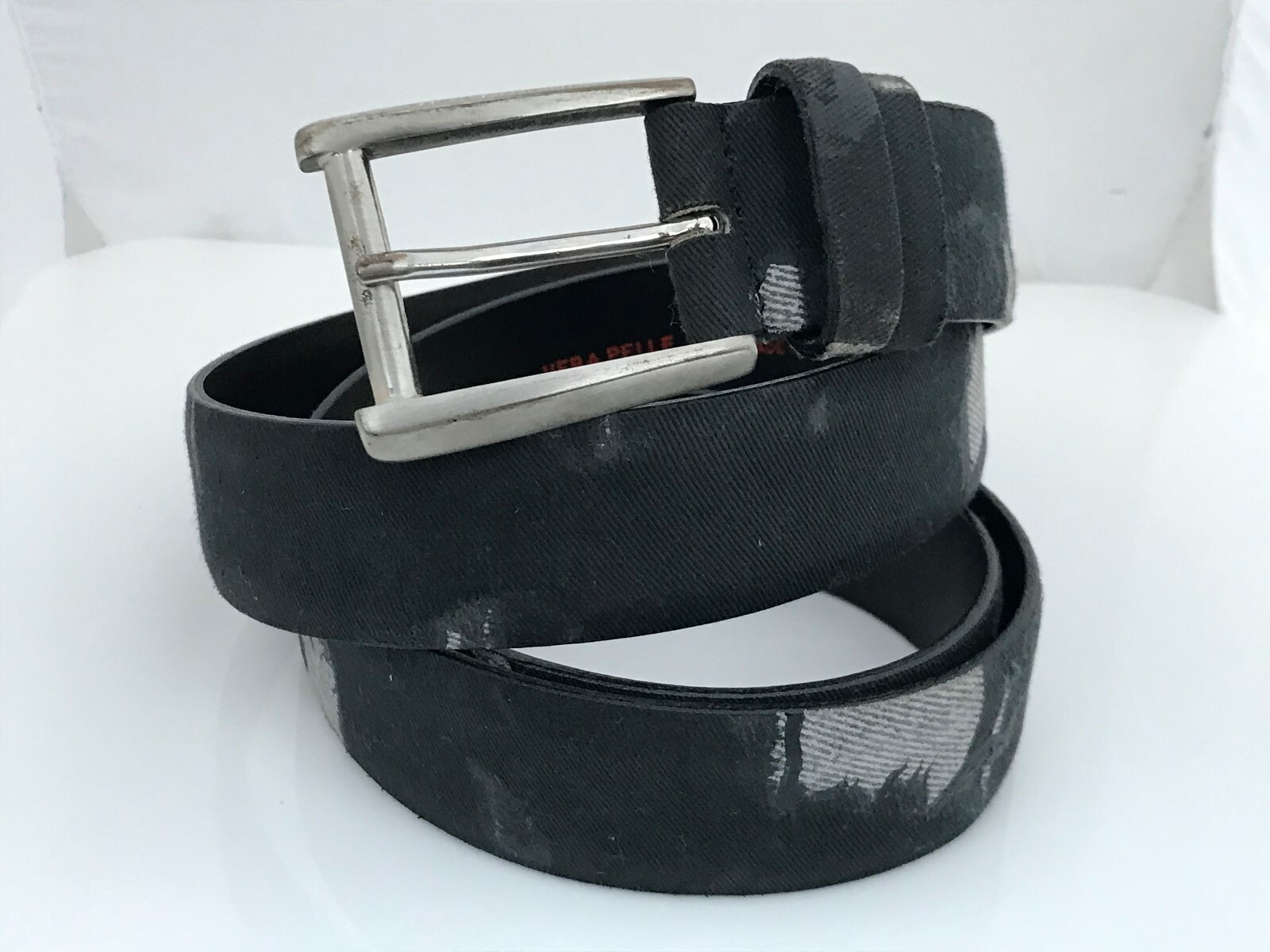 Versace Classic Men Belt Black Canvas Leather Made in Italy Size 115/130 46