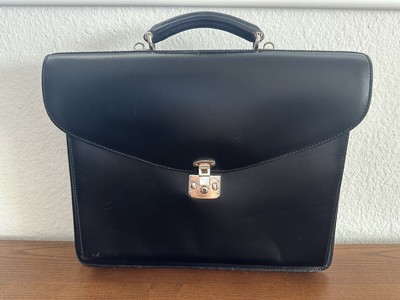 Authentic Vintage GUCCI Briefcase Business Bag Leather A4 Black Document Bag