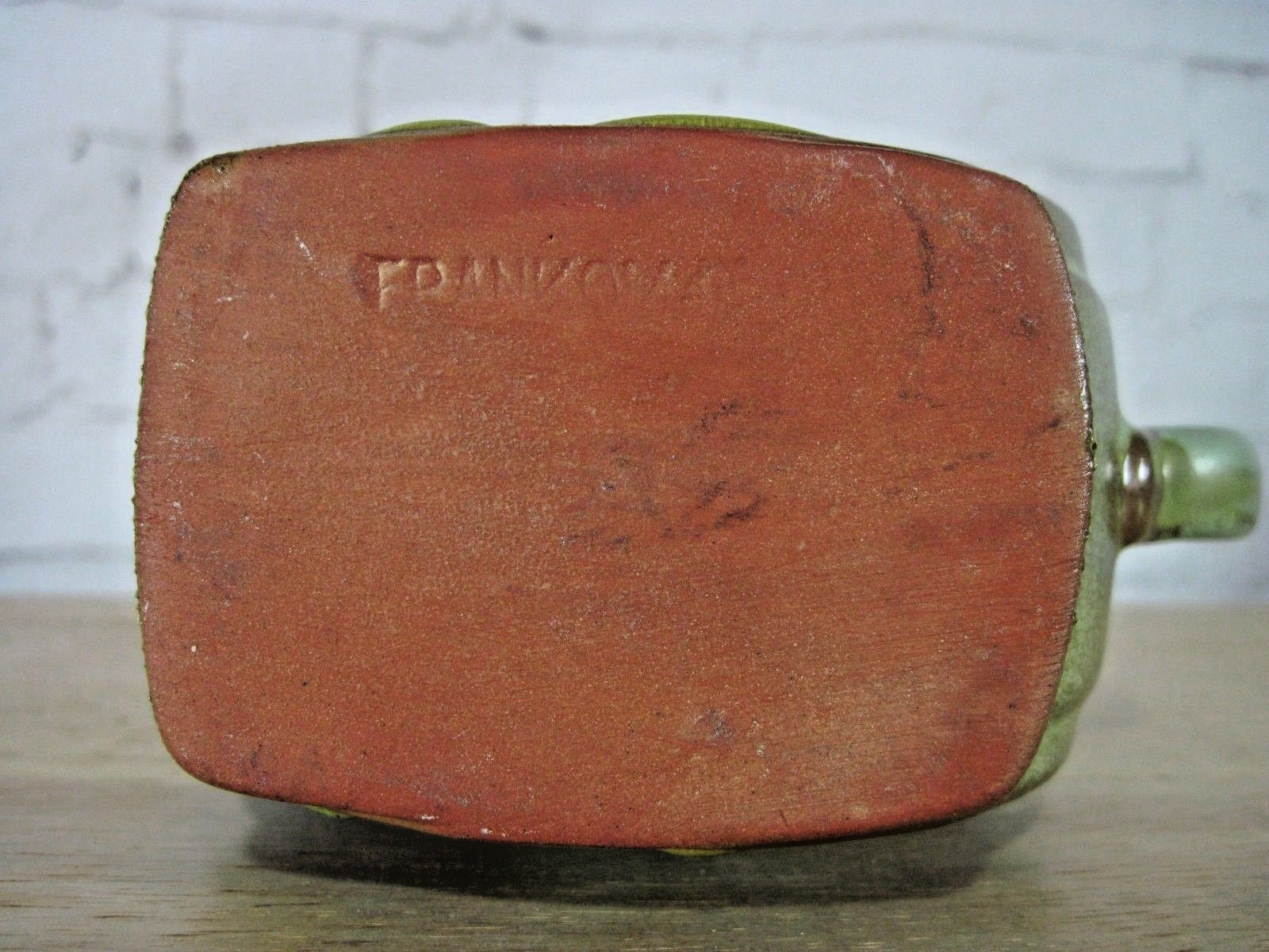 Frankoma Potter Creamer Prairie Green Wagon Wheel 12 Oz Cream Pitcher Southwest