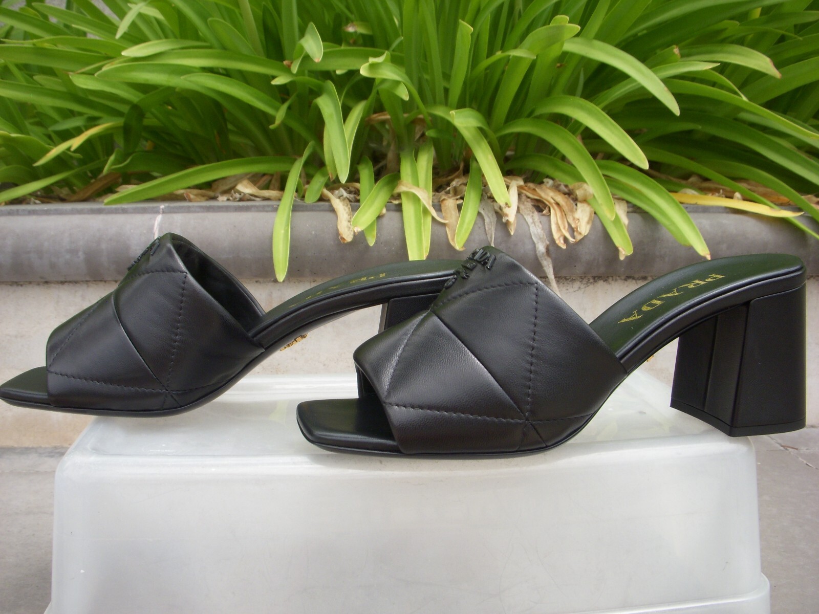 Prada Soft 65mm Quilt Leather Slide Ital EU37, US7 Insole