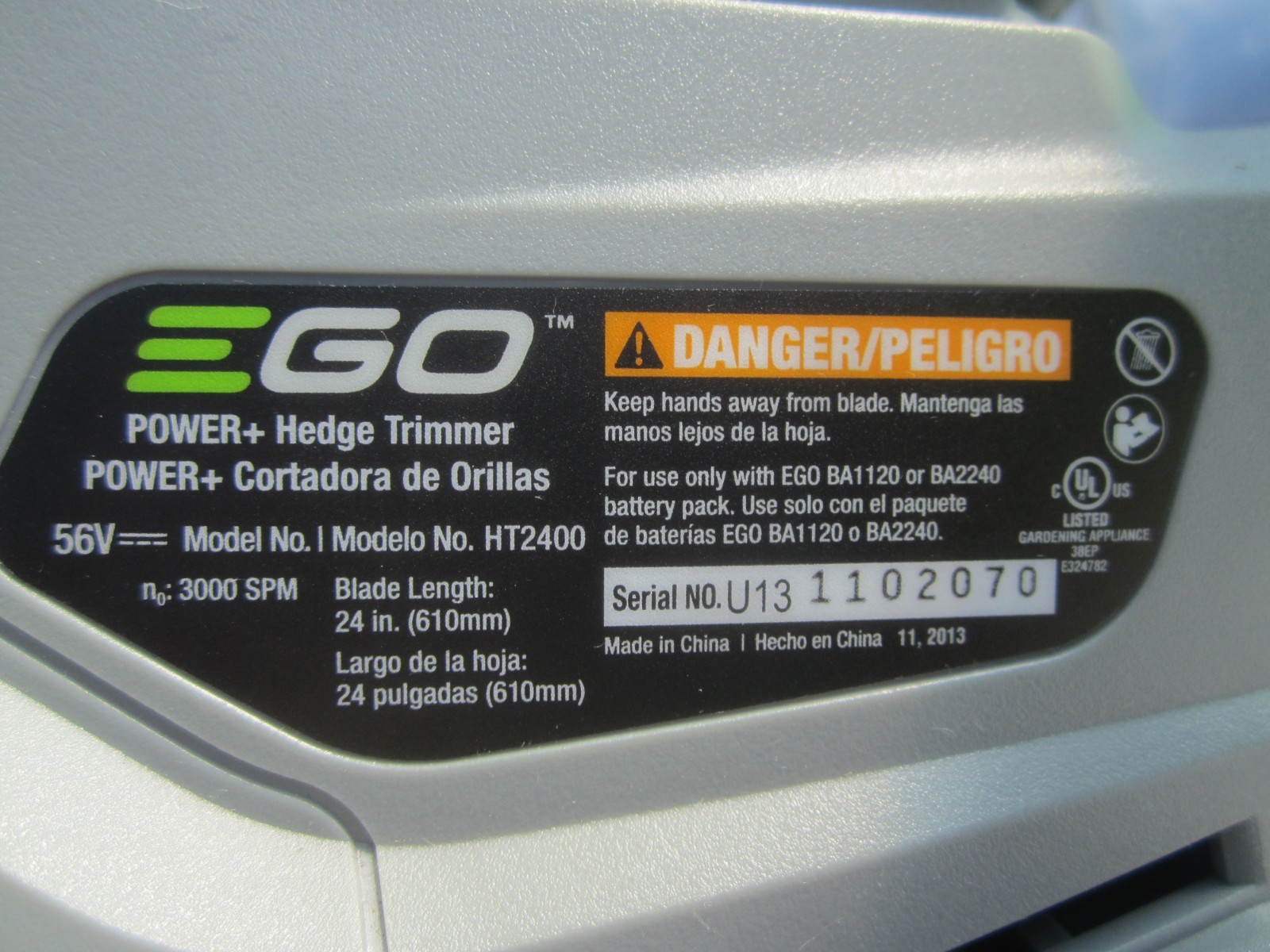 Tool Only, No Battery or Charger, EGO 24