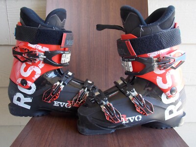 Men's Rossignol EVO R Black Red Ski Boots Size mondo 25.5 sensorfit tech