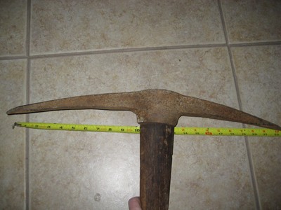 Antique Vintage Pick Axe Head With Handle Forged Tool 22 1/2