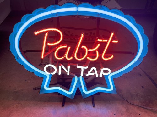 Vintage 1950s Pabst Blue Ribbon PBR Neon Light Bar Sign
