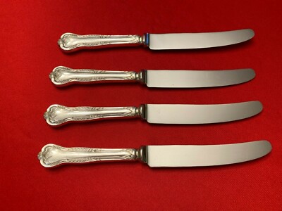 ASHLEIGH Webber and Hill Sheffield Cutlery Silverplate Set of 4 Dessert Knives 