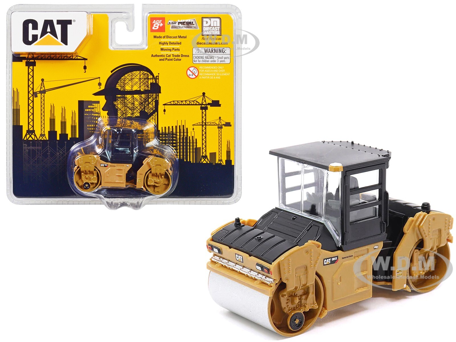 CAT CATERPILLAR CB-13 TANDEM VIBRATORY ROLLER 1/64 MODEL