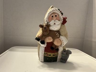 1997 Christmas Santa Ornament Eddie Walker Folk Art Cardinal Reindeer Squirrel