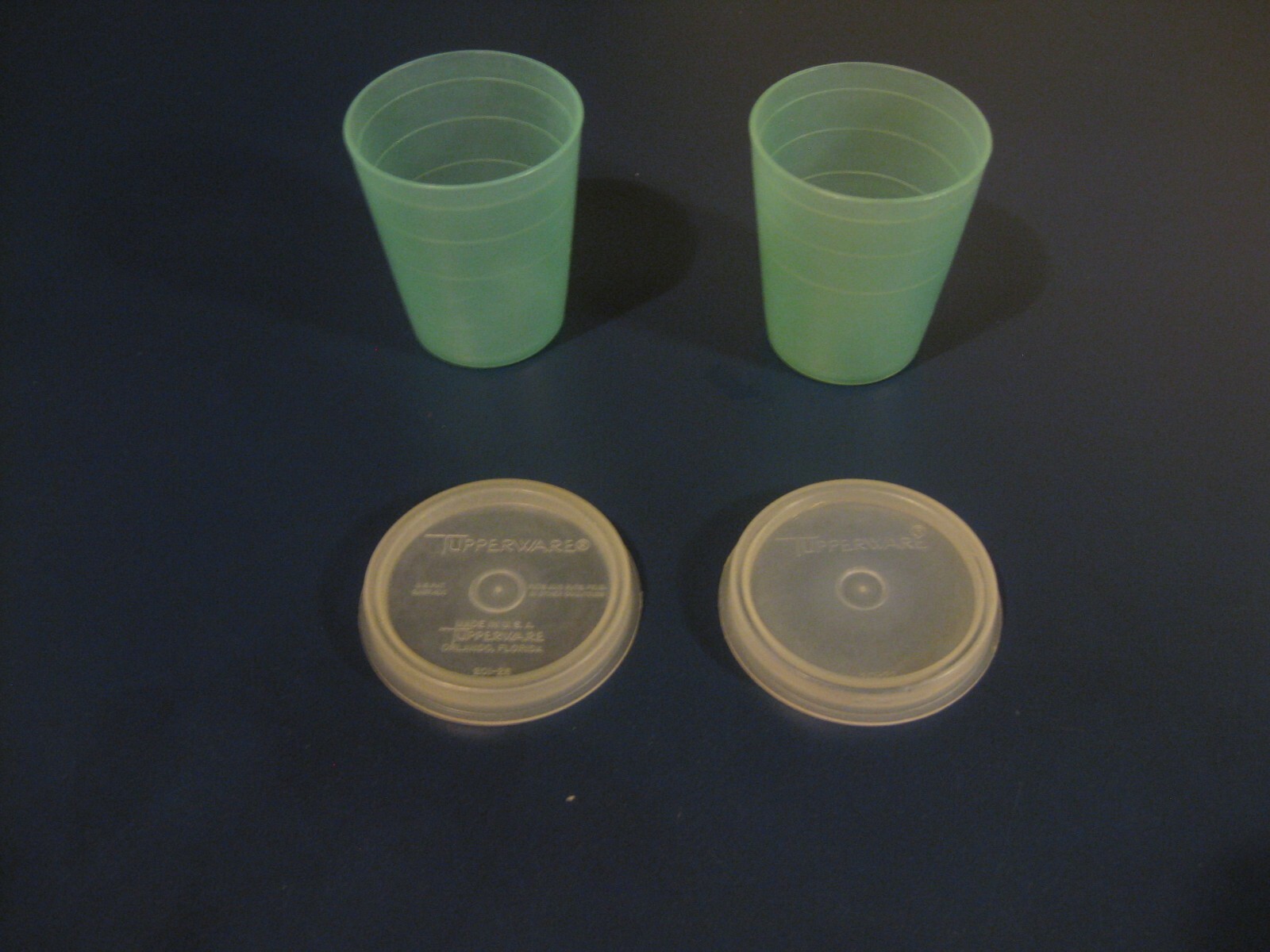Vintage Set of 2 Tupperware Midget Containers 101 and 201 Lids 2 oz