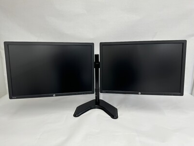 2 PCS:HP Z24i 24'' Widescreen 1920x1200 16:10 IPS LCD Monitor + Wali Double Stand