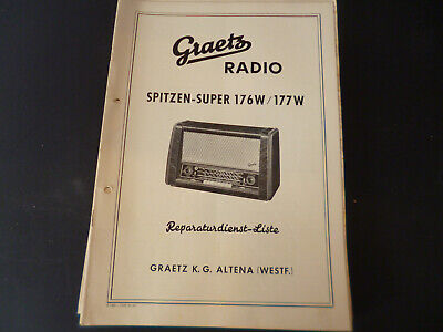 Original Service Manual Schaltplan Graetz Spitzen Super 176W / 17W