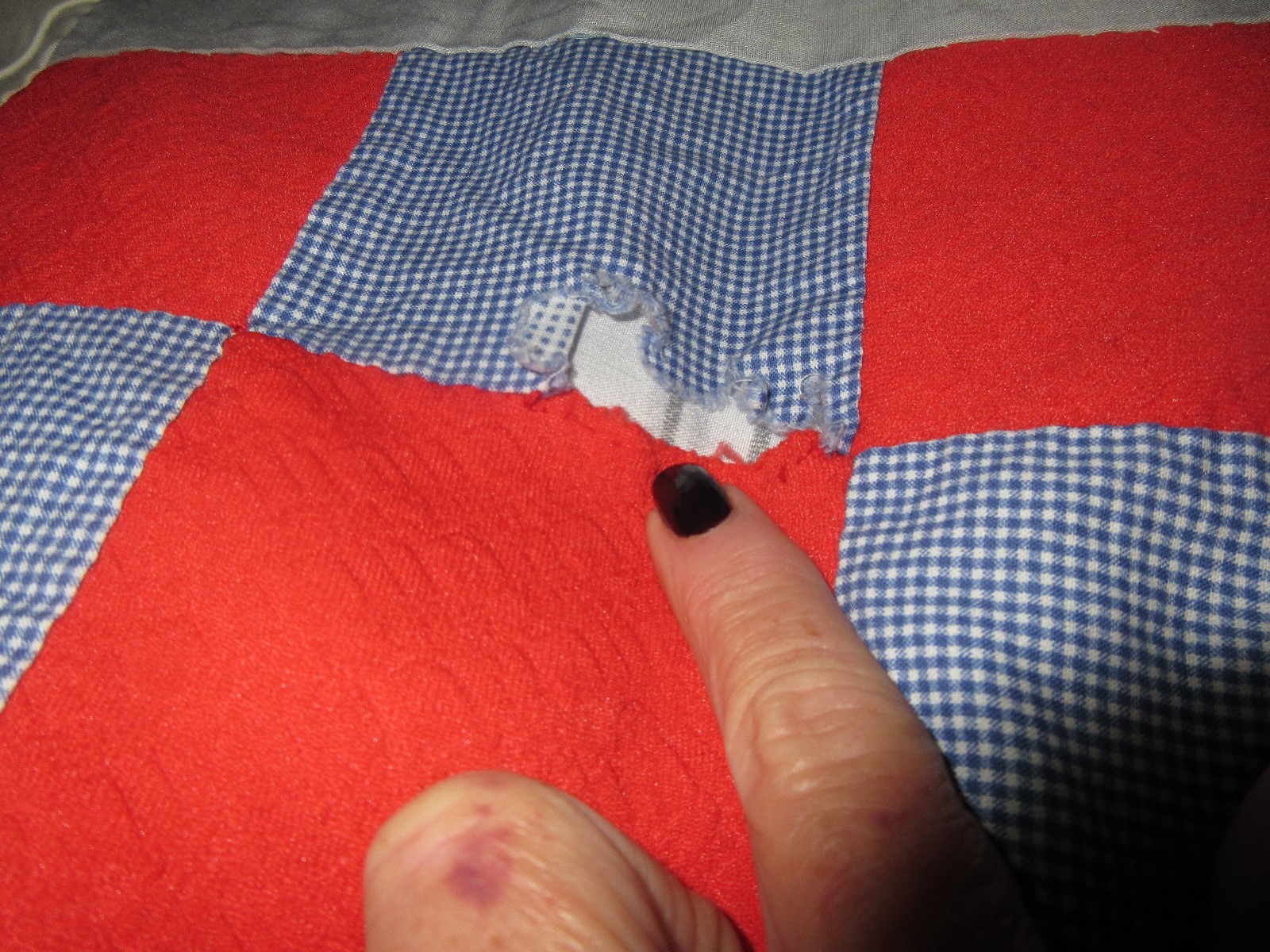hand sewn quilt top 64X152-cotton-poly