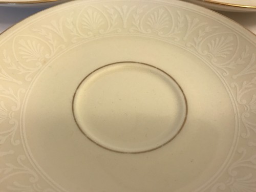 Set 3 LENOX Courtyard Gold Footed Tea Cups & Saucers Coffee Mugs White Ivory Lot