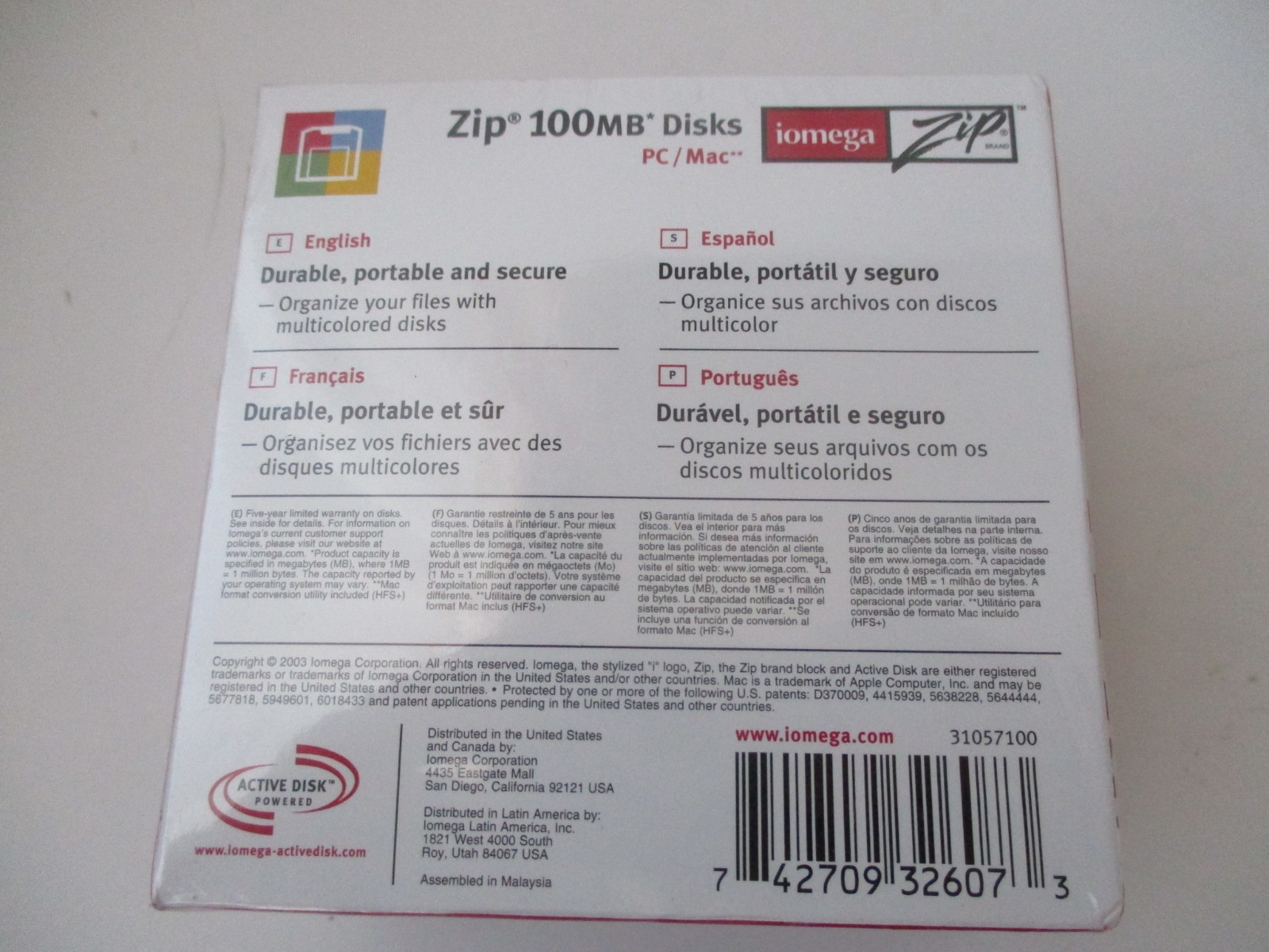 10 Iomega PC/Mac Zip 100mb Disks Brand new sealed