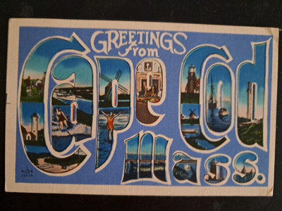 Greetings from CAPE COD MASS large letter postcard