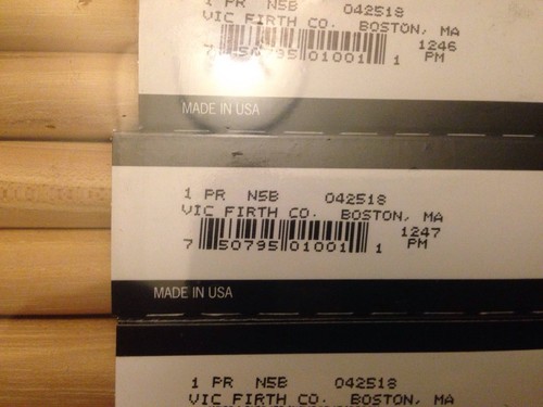 12 PAIR FULL BRICK - Vic Firth Nova 5B Wood Tip Drumsticks - BRAND NEW!!!