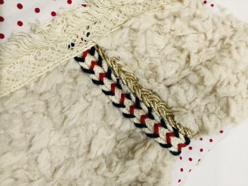 Genuine Kids Ecru Ivory Boho Faux Fur Ribbon Trim Vest Size 12-18 Months EUC