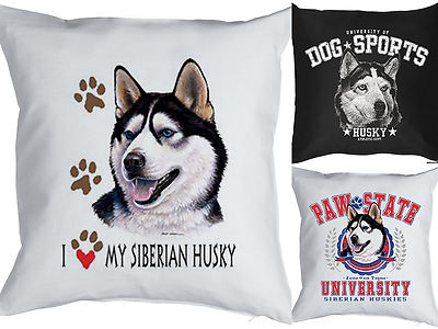 Sibirischer Huskie Kissen  - lustiges Hunde Motiv Kissen Husky Schlittenhund 