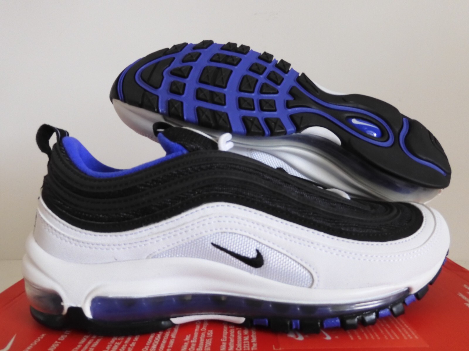 NIKE AIR MAX 97 (GS) WHITE-BLACK-PERSIAN VIOLET SZ 7Y-WOMENS