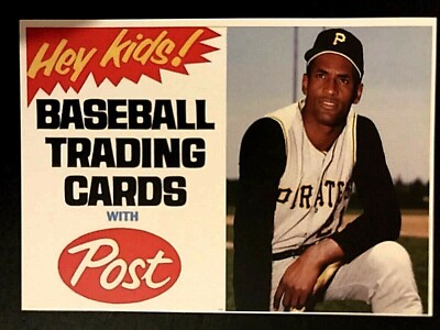 Roberto Clemente Post Cereal Blank Back Advertising Promo Card Pittsburgh Pirate