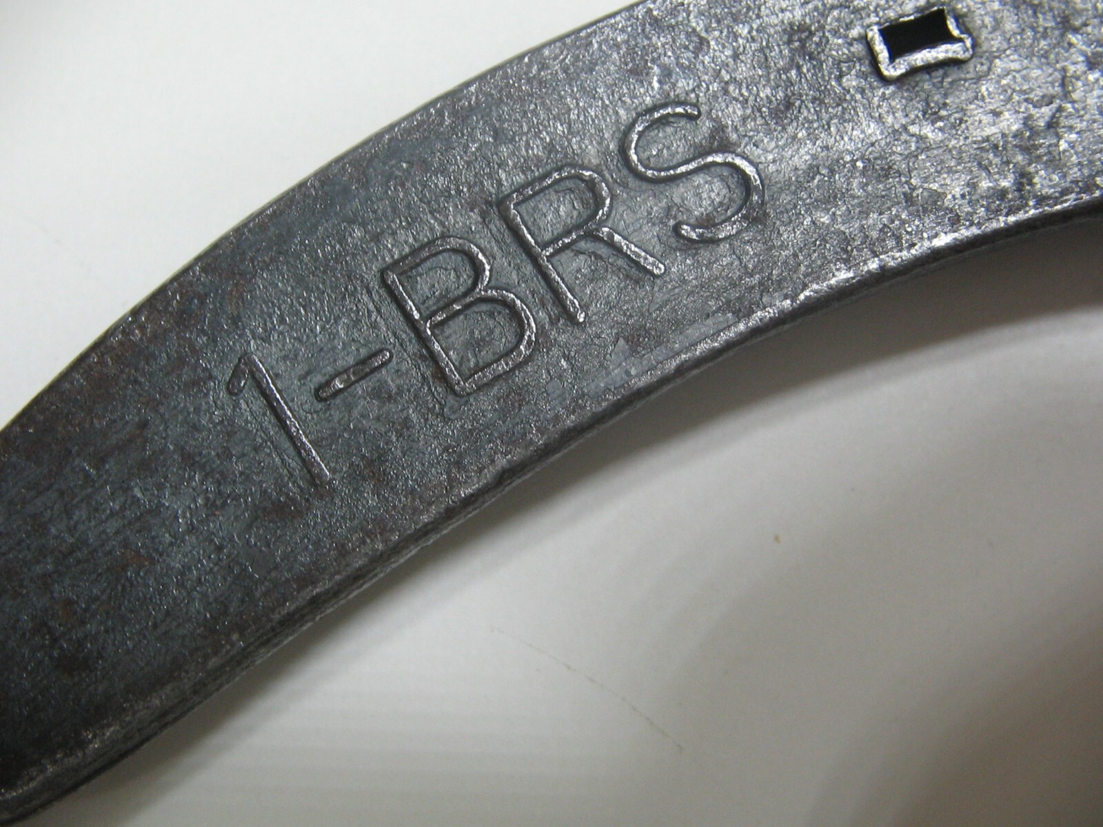 3 Steel horseshoes made by Diamond 1-BRS and 2 by Bakers England 3-F & 2F