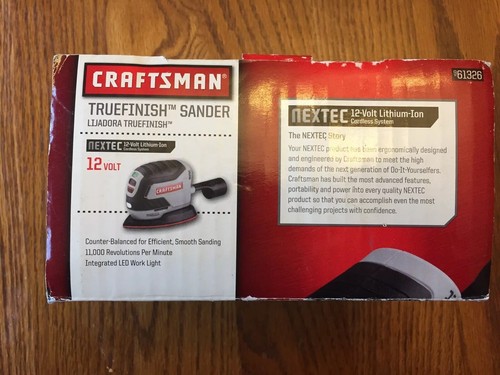 Sears Craftsman TrueFinish Sander NEXTEC 12V Lithium-ion cordless hand-held palm