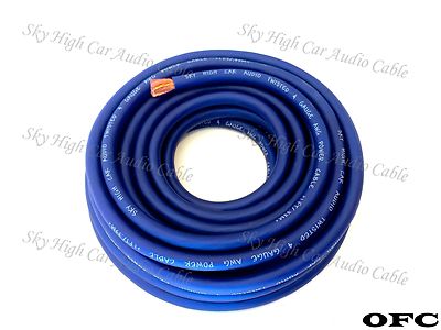 4 Gauge AWG OFC BLUE Power Ground Wire Sky High Car Audio Sold By The Foot ft 