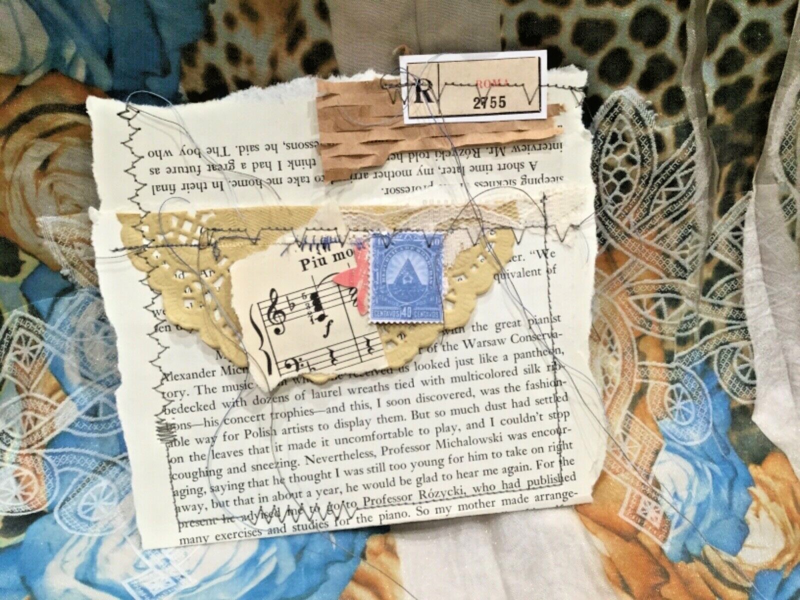 Ephemera Stitched Junk Journal Vintage Book Page Pockets Set Of 10