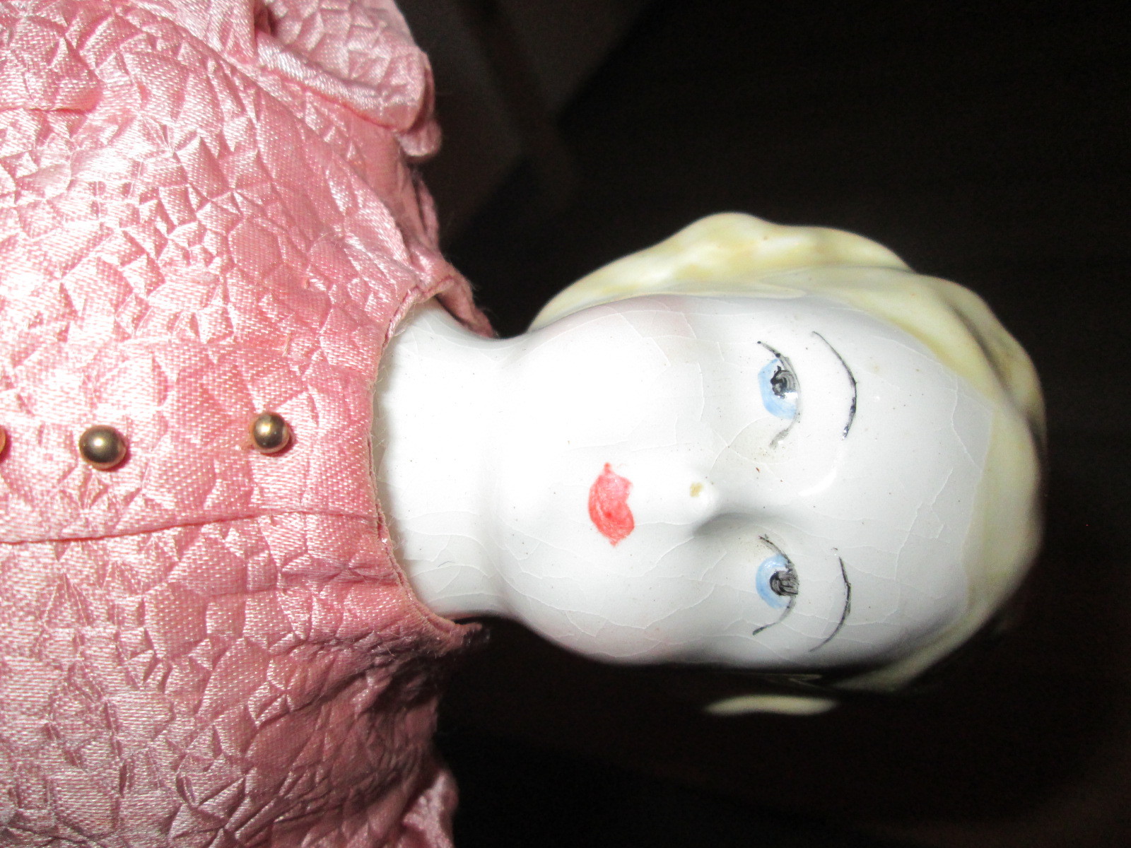 ANTIQUE CHINA HEAD DOLL  w/Great Clothes Layers German Bisque