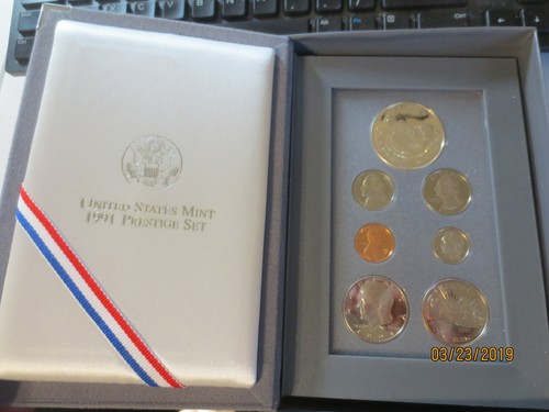 1991-S US Mint Silver Prestige Coin Set - w/ Olympic Silver Dollar/Half Dollar