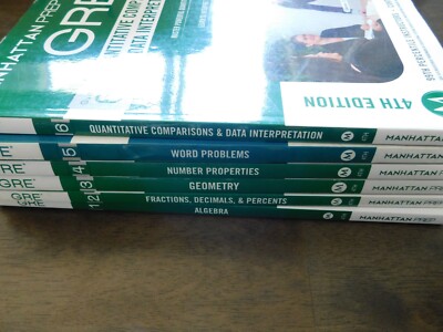 Manhattan Pre GRE Study Guide Books 1-6, 4th Edition Word Problems, Geometry...