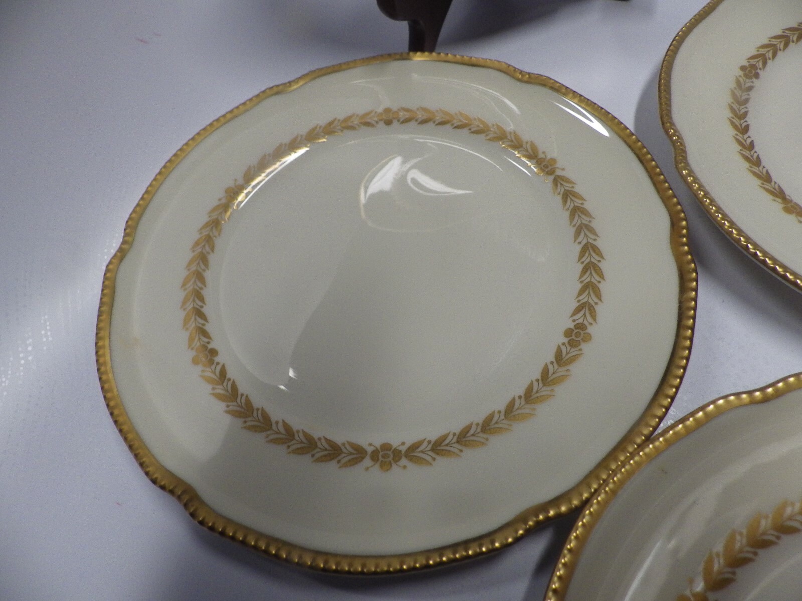 Lenox Imperial China Gold Laurel Wreath lot of 4 LUNCHEON SALD PLATES 8