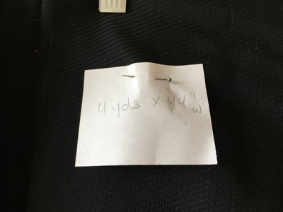 Vintage Fabric Bright Black Blend Medium 4 yds Long x 44