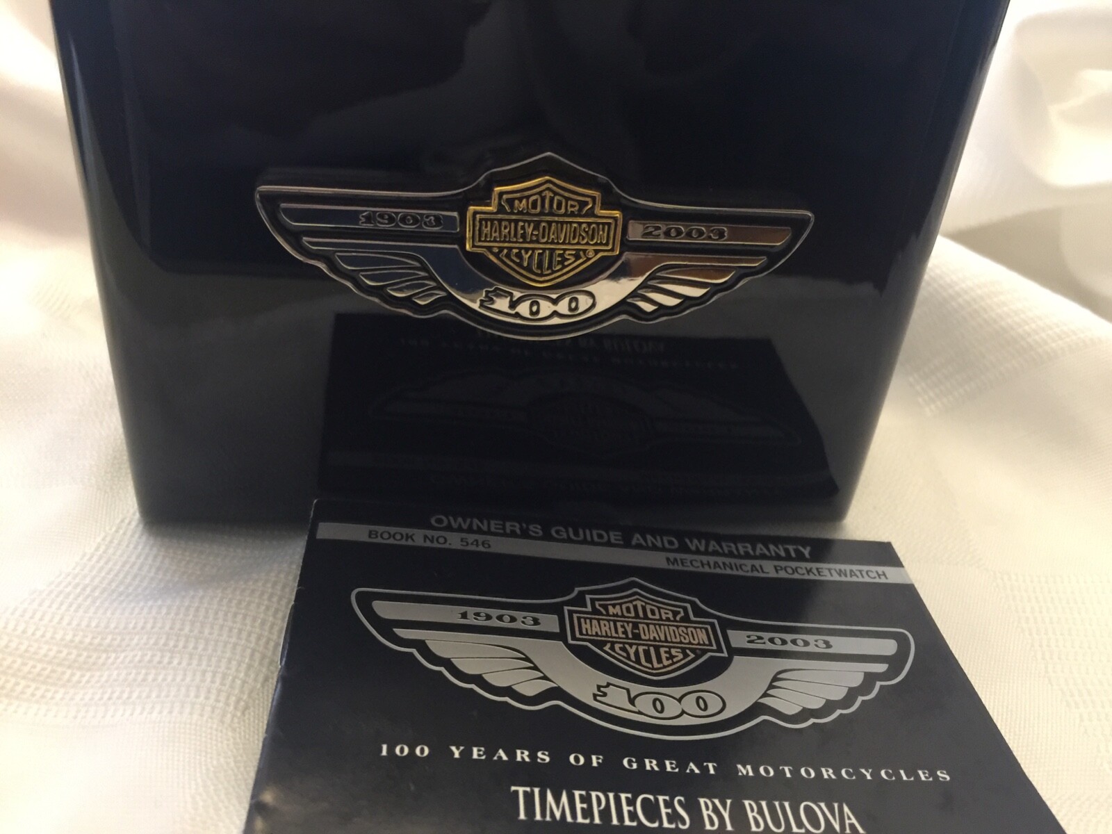Harley-Davidson 100th Anniversary Pocket Watch by Bulova #484 of 2003 New In Box