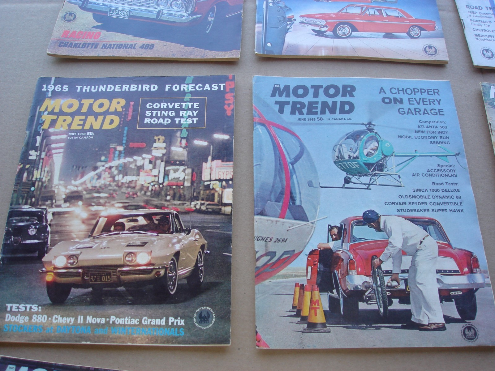 Lot of 12 VINTAGE 1963 MOTOR TREND CAR MAGAZINE Complete Year Chevy Ford Mopar