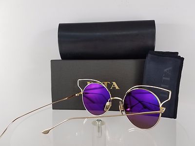 Pre-owned Dita Brand Authentic  Sunglasses Believer 23008-b-tan-gld-52mm Gold Frame In Mirrored Gold Refection