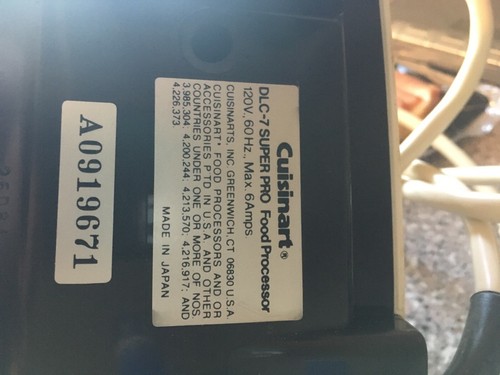 Used Tested Nice Cuisinart Food Processor DLC-10 Motor Base Made in Japan