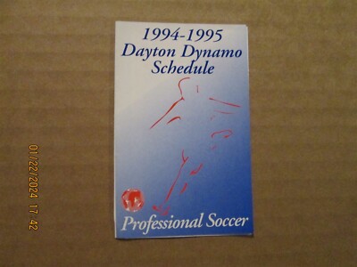 NPSL Dayton Dynamo Vintage Defunct Circa 1994-95 Team Logo Pocket Schedule