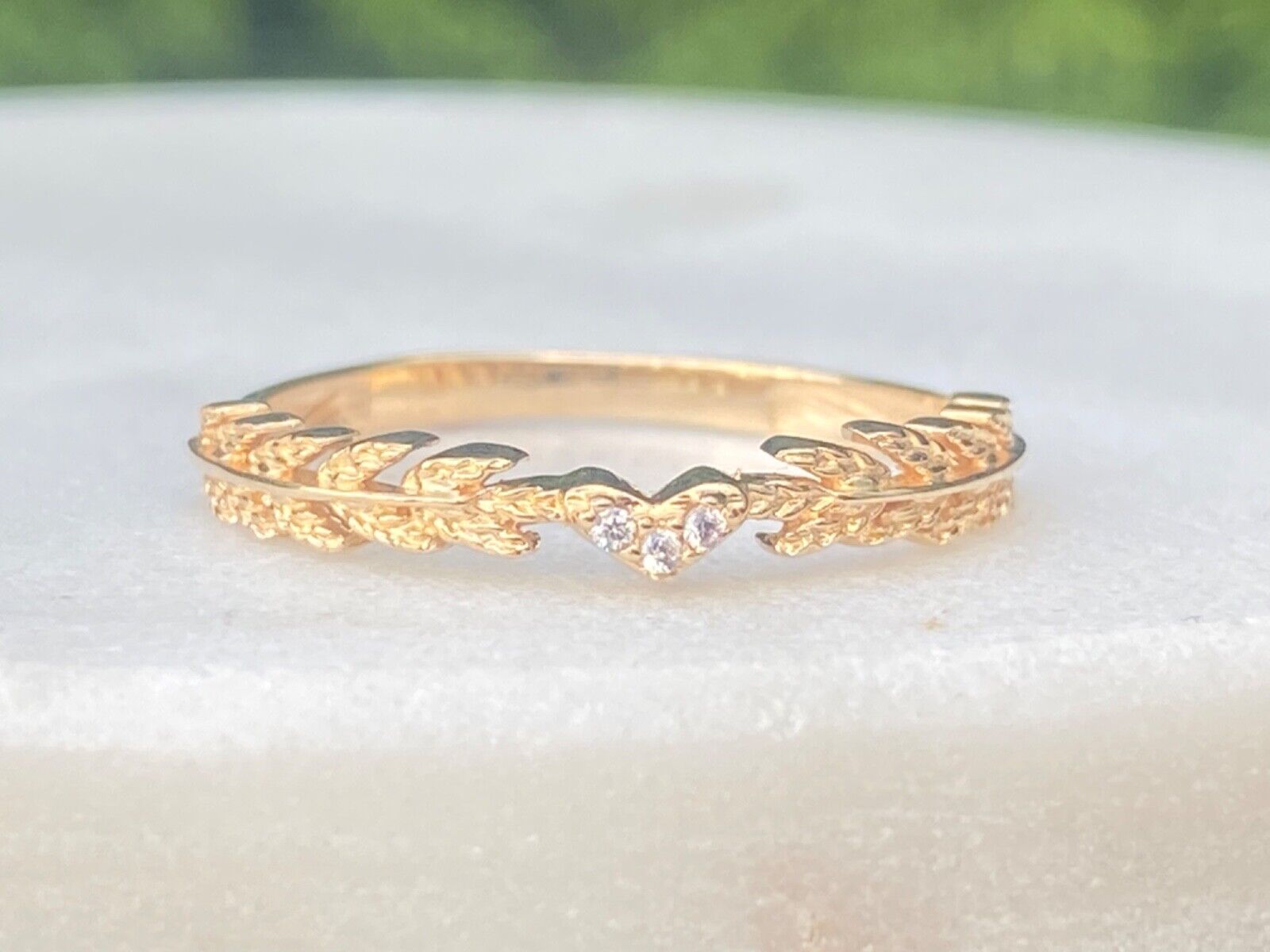 Size 7 Gold Stack Ring/ 18k Solid Gold Ring/ Stack Ring