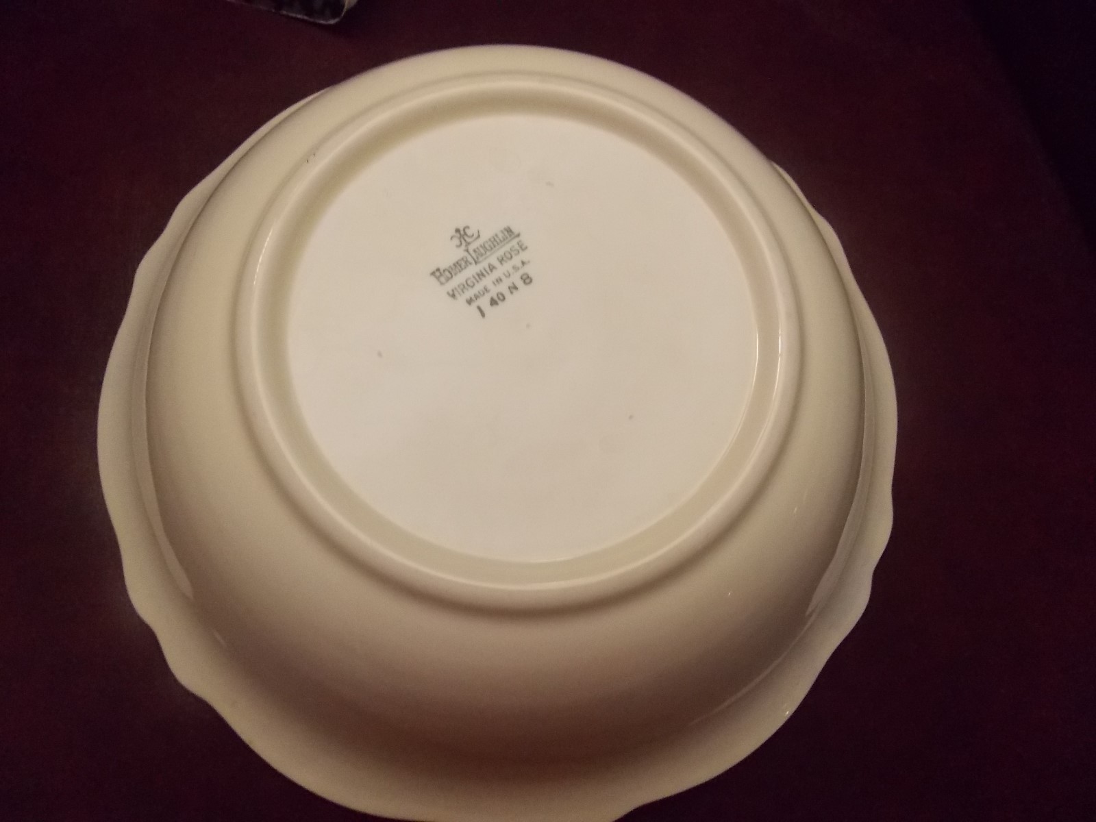 Homer Laughlin Blue Rim VIRGINIA ROSE  Serving Bowl, Blue lace made in usa