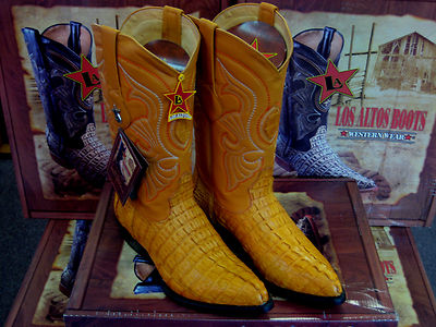 Pre-owned Los Altos Boots Los Altos Women Buttercup Genuine Crocodile Tail Western Cowboy Boot (m) L091021 In Yellow