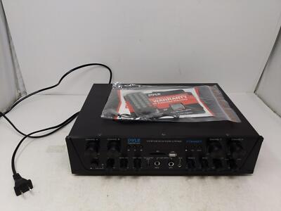 Pyle 500W Karaoke Bluetooth Amplifier 4-Channel Stereo AUX FM Radio USB Micropho