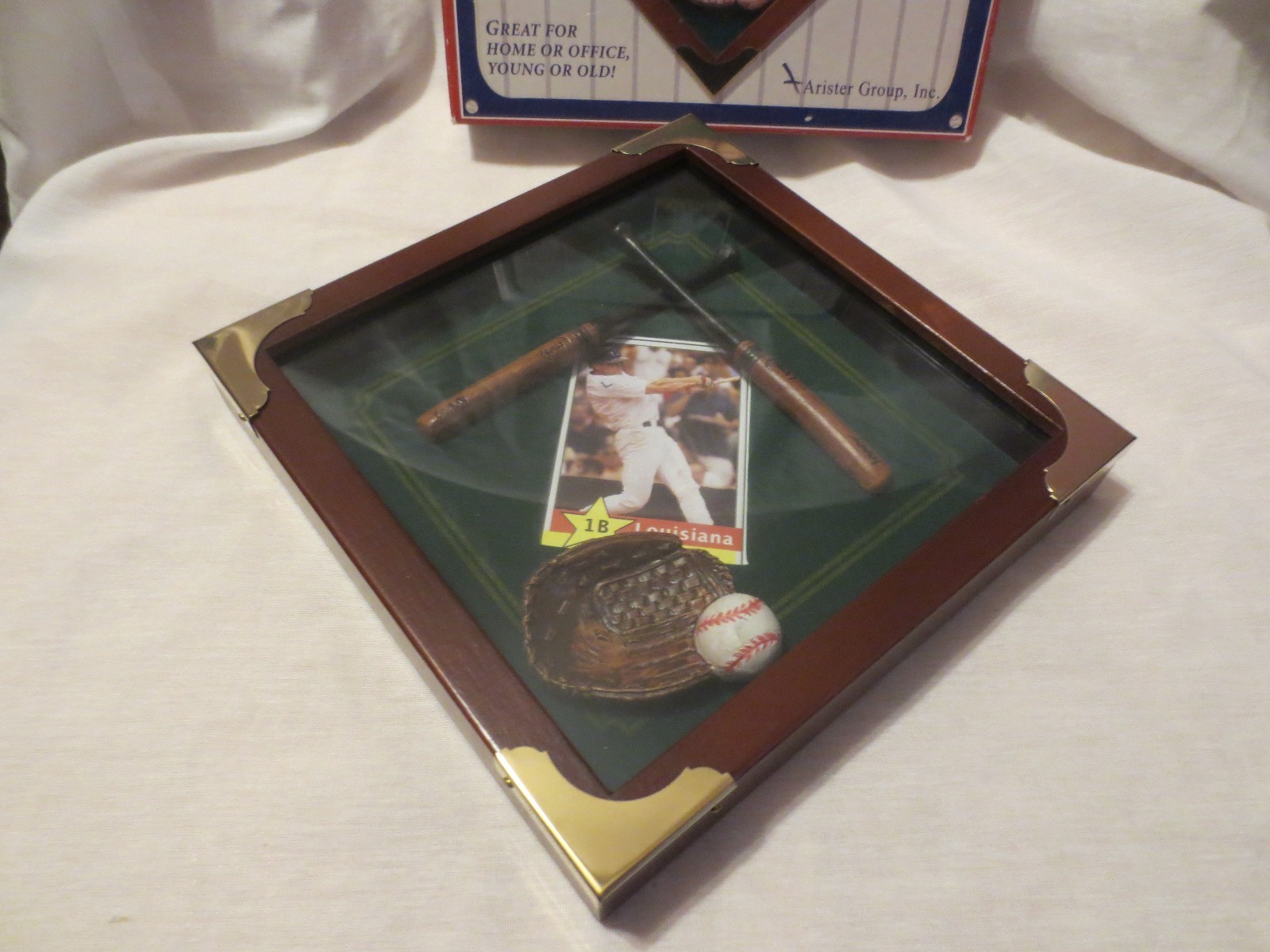 BASEBALL Shadow Box Wood & Glass Frame a Card or Photo