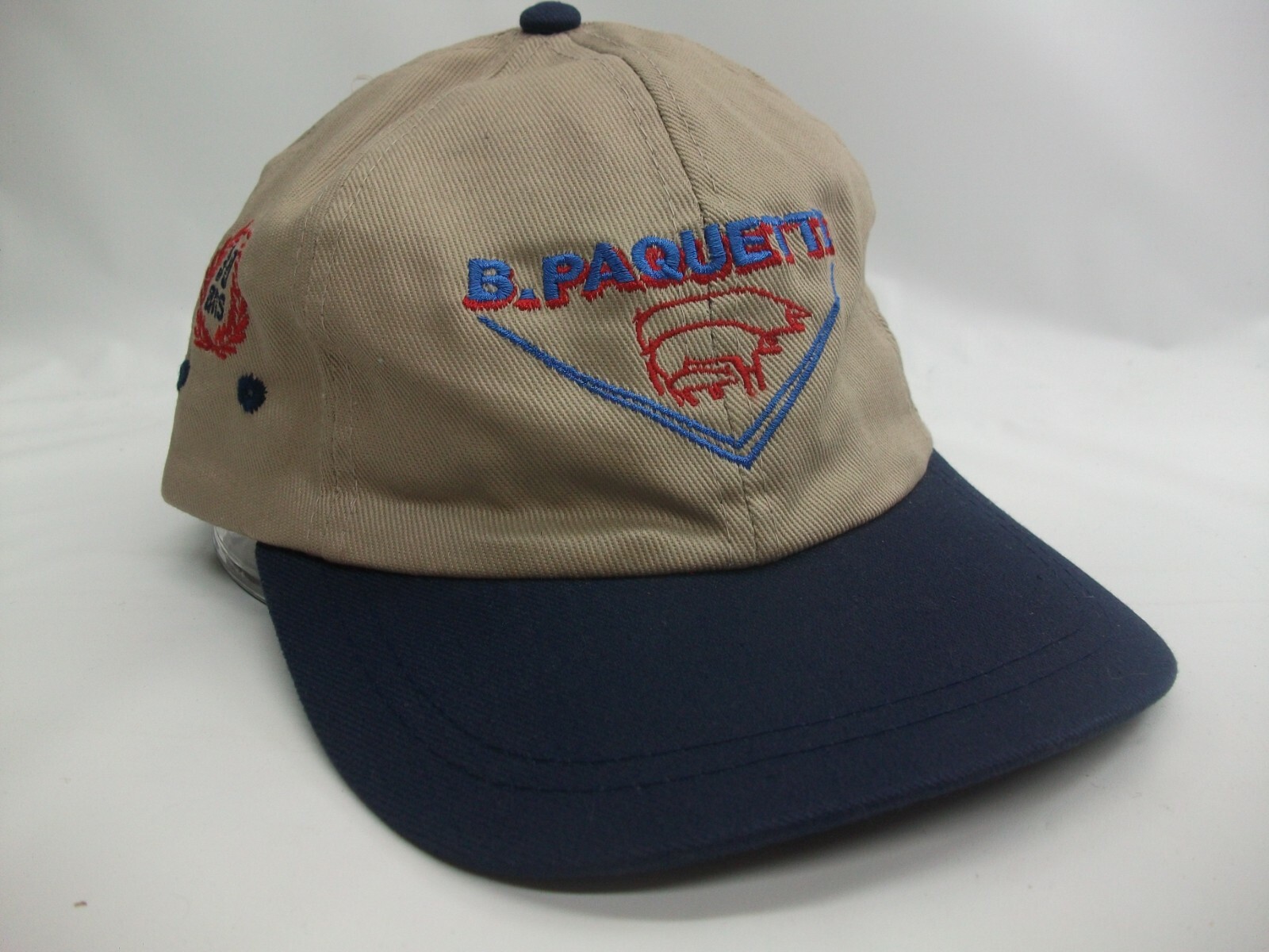B Paquette Pig Pigs Pork Farming Hat Gray Blue Strapback