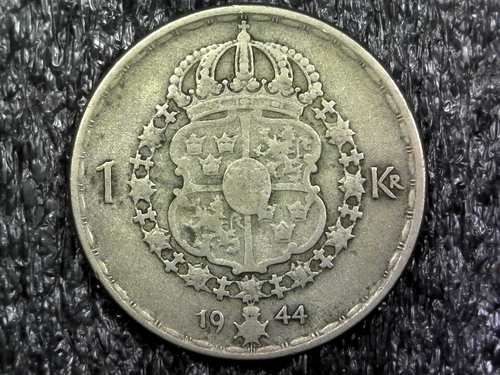 1944-G Sweden 1 Krona - 40% Silver - World Foreign Coin Inv