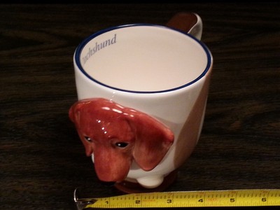 DACHSHUND Dog Porcelain Coffee Mug Cup Ceramic Figurine Quality By DNC Arcadia