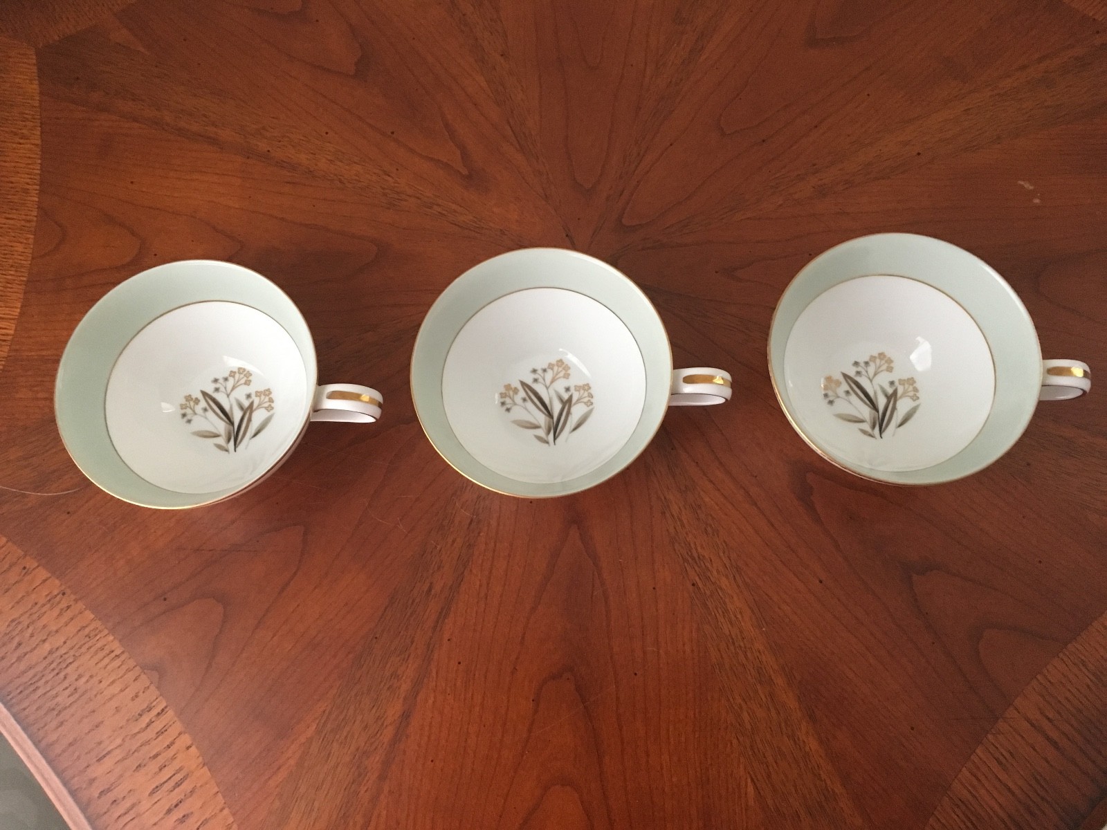 ( 3) Noritake Carlisle Cups (Discontinued Pattern)