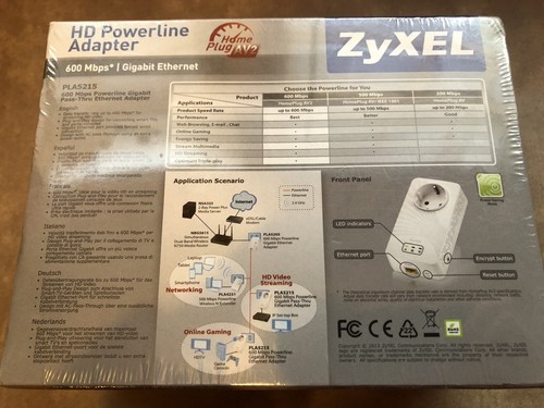 Zyxel PLA5215 Kit 600 Mbps Powerline Gigabit Adapters