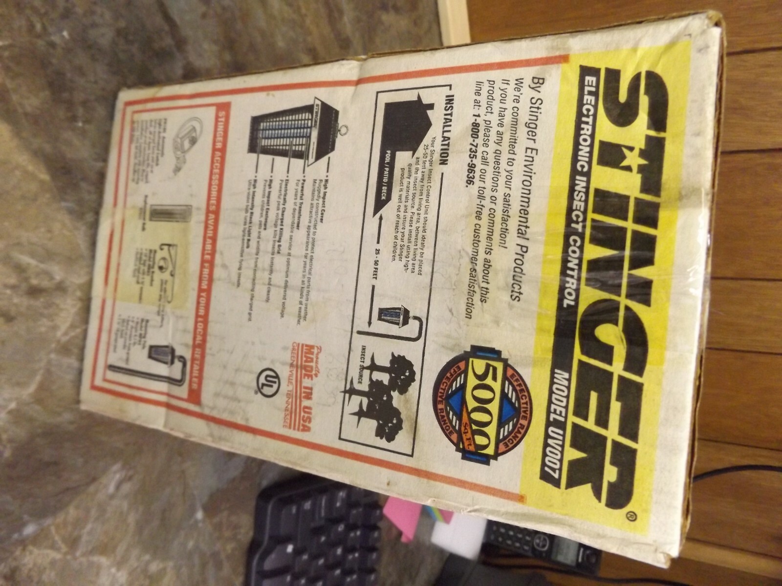 Vintage STINGER Electric 5000 Sq. Ft. Outdoor Insect Bug Zapper Model UV007 -NOS
