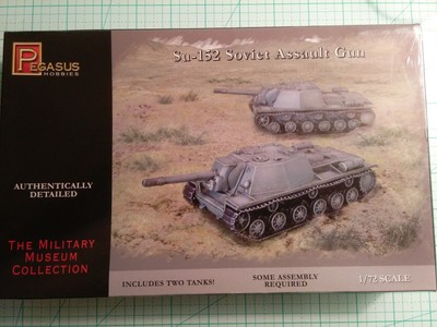 Pegasus 7668 WWII Soviet Su-152 Assault Gun Set of Two 1/72 Scale Model Kits