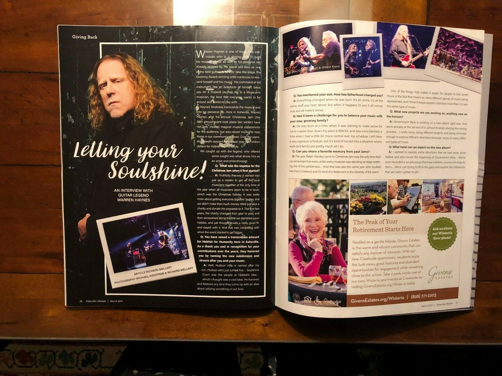 allman brothers  Warren Haynes Asheville Lifestyle  interview